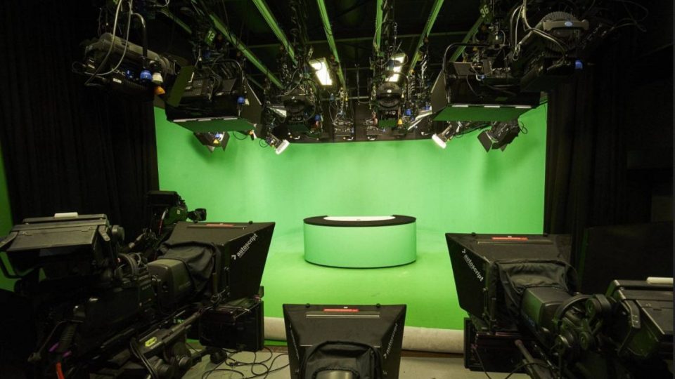 Virtuální studio TV Nova se zelenou klíčovací plochou