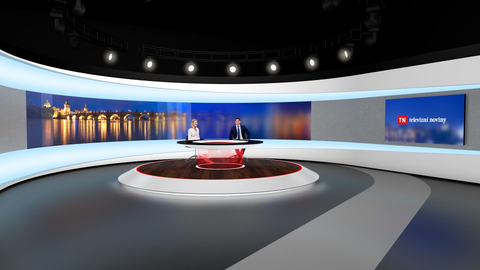 Vizualizace nového zpravodajského studia TV Nova