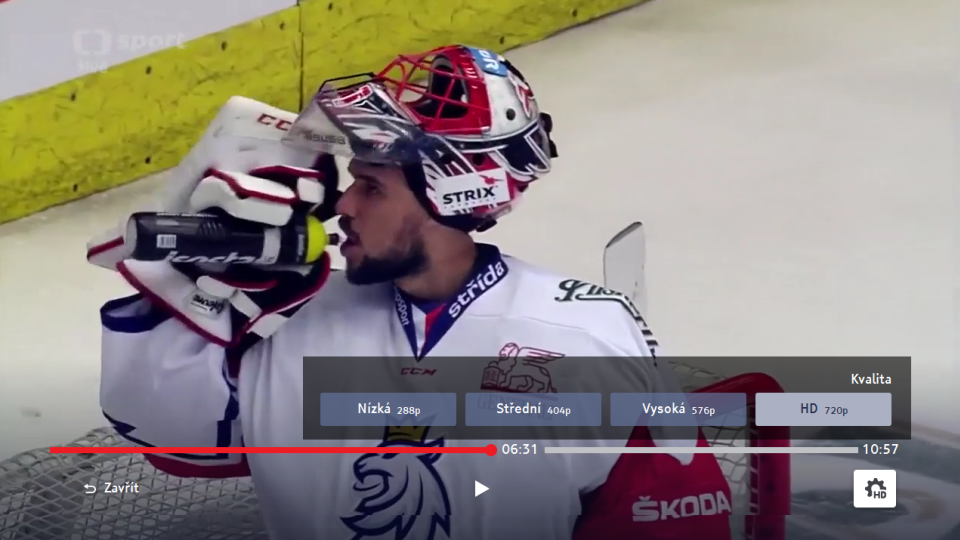 HbbTV aplikace České televize MS v hokeji 2019