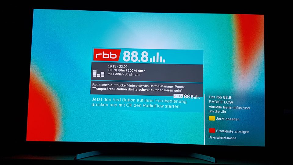 Vizuální rádio veřejnoprávního rozhlasu rbb 88.8