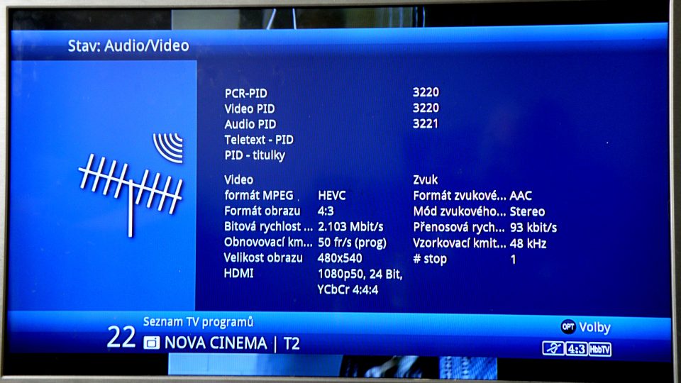 Technické parametry stanice Nova Cinema v multiplexu 23