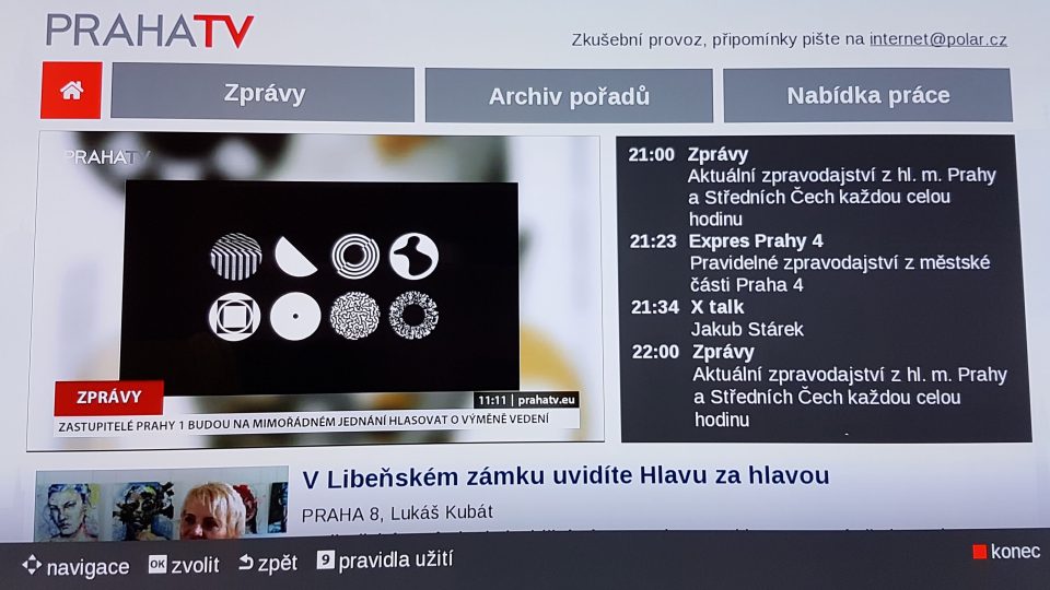 Praha TV spustila aplikace na bázi technologie HbbTV