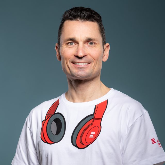 Moderátor Radiožurnálu Sport Jiří Ježek | foto: Khalil Baalbaki,  Český rozhlas