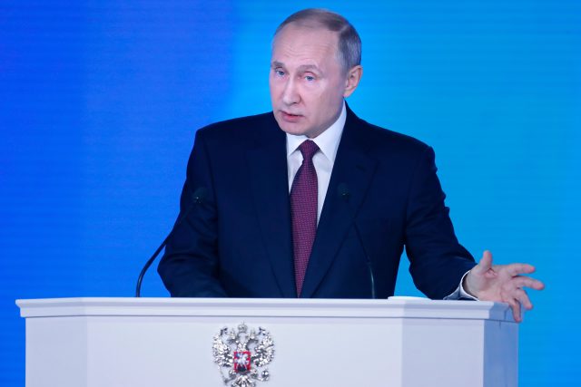 Vladimir Putin při poselství o stavu země | foto: Fotobanka Profimedia