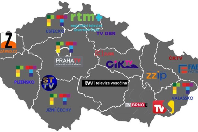 Mapa partnerů Regionálnítelevize.cz k březnu 2018 | foto: archiv Regionálnítelevize CZ