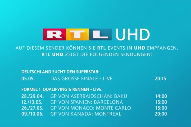 Promo obrazovka stanice RTL UHD | foto: Mediengruppe RTL