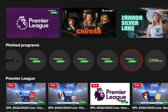 Anglická Premier League v nabídce služby Skylink Live TV | foto: repro Skylink Live TV