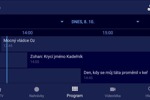 Ukázka prostředí mobilní aplikace pro O2TV | foto: Lukáš Polák,  O2 Czech Republic