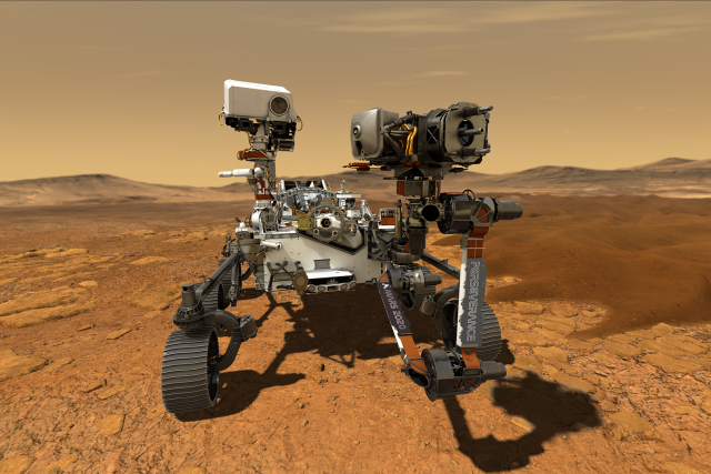 Nové průzkumné vozítko amerického Národního úřadu pro letectví a vesmír míří na Mars | foto: NASA